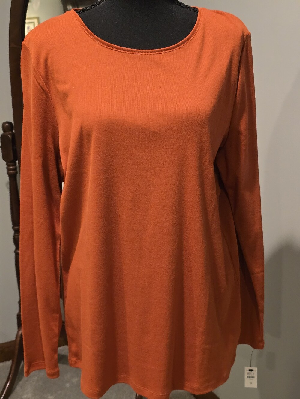 TALBOT'S Women's Long-Sleeve Crewneck Top - Orange